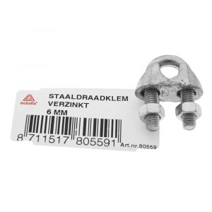 Deltafix staaldraadklem beugel RVS A2 3 mm 80882