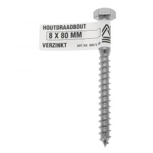 Deltafix houtdraadbout verzinkt 6x90 mm DIN 571 80659