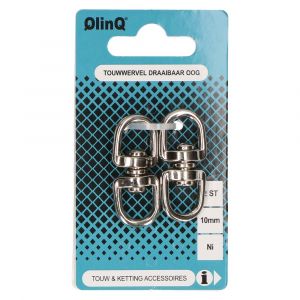 QlinQ touwwervel 10 mm vernikkeld set 2 stuks 1095861