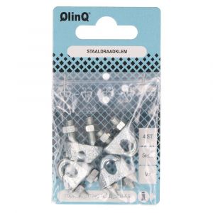 QlinQ staaldraadklem 5 mm verzinkt set 4 stuks 1095891