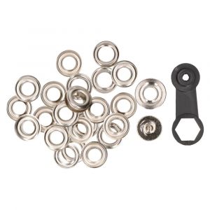 QlinQ zeilring 10 mm vernikkeld set 15 stuks met tool 1095972