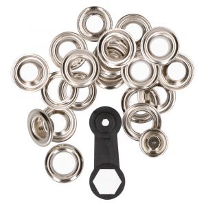 QlinQ zeilring 12 mm vernikkeld set 10 stuks met tool 1095973