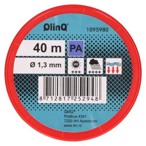 QlinQ multikoord polyamide 1.3 mm gedraaid rood-wit 40 m rol 1095980