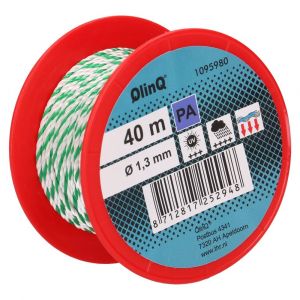 QlinQ multikoord polyamide 1.3 mm gedraaid rood-wit 40 m rol 1095980