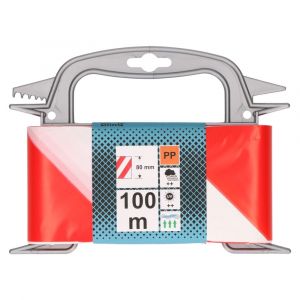 QlinQ afzetlint 80 mm rood-wit 100 m rol 1096022