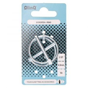 QlinQ borgpen met ring 4.5 mm verzinkt set 2 stuks 1096084