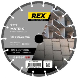REX Matrix diamantzaagblad 125 mm asgat 22.23 mm universeel-beton 7288915