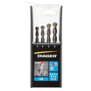 Diager granietboorset Duo 8 stuks diameter 3-10 oplopend per 1 mm 14400030