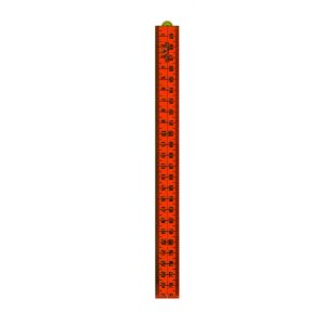 Schuil duimstok kunststof oranje 1 m mm-cm 4 delen 8626