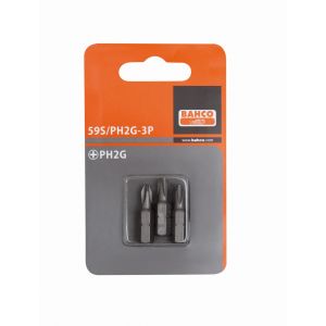 Bahco 59S/PH2G 3P bit 1/4 inch 25 mm Phillips PH 2 gips 3 delig 59S/PH2G-3P