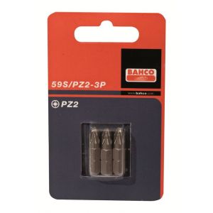 Bahco 59S/PZ 3P bit 1/4 inch 25 mm Pozidriv PZ 2 3 delig 59S/PZ2-3P