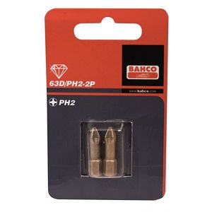 Bahco 63D/PH 2P bit 1/4 inch 25 mm Phillips PH 1 diamant 2 delig 63D/PH1-2P