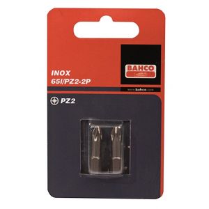 Bahco 65I/PZ 2P bit 1/4 inch 25 mm Pozidriv PZ 2 RVS 2 delig 65I/PZ2-2P