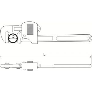 Bahco NS200 vonkvrije pijptang AL-BR aluminium brons 18 inch-450 mm NS200-450