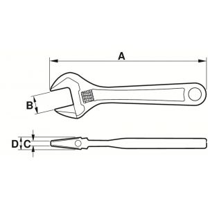 Bahco NS001 vonkvrije moersleutel AL-BR aluminium brons 8 inch NS001-200