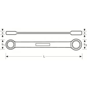 Bahco NS010 vonkvrije ringsleutel dubbel AL-BR aluminium brons 13-15 mm NS010-1315