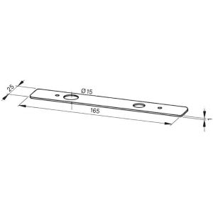 Dormakaba 8064 afdekplaat RVS voor bovenspeun 8062 46020044