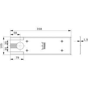 Dormakaba BTS 80 dekplaat voor BTS80 /F/EMB/FLB RVS (7410) 46700000