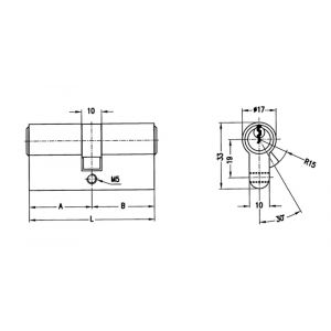 Evva profielcilinder dubbel NL SKG** 51/61=112 mm stiftsleutel conventioneel plan messing vernikkeld DZ 51/61-NL-SKG**-HS