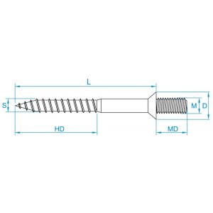 GebuVolco 064 stokeind met borst M6x80 mm ijzer gegalvaniseerd 064.06080.1020