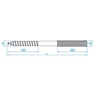 GebuVolco 071 stokeind zonder zeskant M8x50 mm RVS A2 071.08050.9020