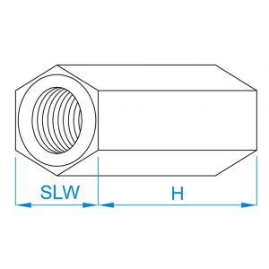 GebuVolco 387 zeskante koppelmoer DIN 6334 M12x36 mm SW 19 ijzer gegalvaniseerd 387.00012.1018