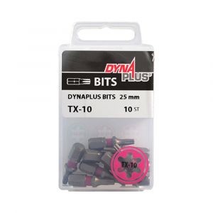 Dynaplus schroefbit 25 mm Torx TX 10 roze blister 10 stuks 8938.00.10010