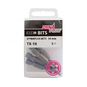 Dynaplus schroefbit 50 mm Torx TX 10 roze blister 5 stuks 8938.00.20010