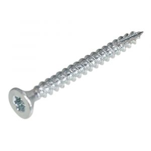 Homefix spaanplaatschroef staal verzinkt VZ platkop PK Torx TX 20 met snijpunt 4.0x25 mm kuip 100 stuks 6702.20.70120