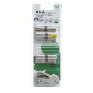 AXA dubbele veiligheidscilinder set 3 stuks gelijksluitend Security 30-30 7211-00-08/BL3