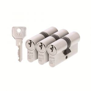 AXA dubbele veiligheidscilinder set 3 stuks gelijksluitend Security 30-30 7211-00-08/G3