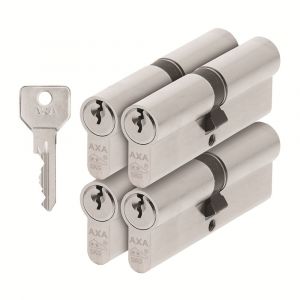 AXA dubbele veiligheidscilinder set 4 stuks gelijksluitend Security verlengd 45-45 7211-33-08/G4