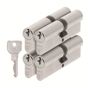 AXA dubbele veiligheidscilinder set 4 stuks gelijksluitend Security verlengd 45-50 7211-34-08/G4