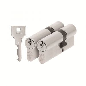 AXA dubbele veiligheidscilinder set 2 stuks gelijksluitend Security verlengd 30-45 7211-03-08/G2