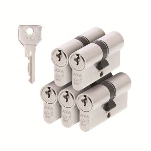 AXA dubbele veiligheidscilinder set 5 stuks gelijksluitend Security 30-30 7211-00-08/G5