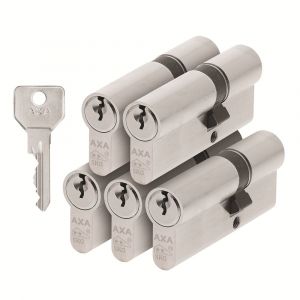 AXA dubbele veiligheidscilinder set 5 stuks gelijksluitend Security verlengd 30-45 7211-03-08/G5