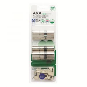 AXA dubbele veiligheidscilinder set 3 stuks gelijksluitend Xtreme Security verlengd 30-45 7261-03-08/BL3