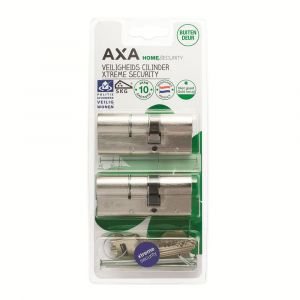 AXA dubbele veiligheidscilinder set 2 stuks gelijksluitend Xtreme Security verlengd 30-45 7261-03-08/BL2