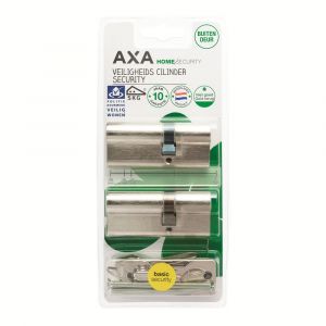 AXA dubbele veiligheidscilinder set 2 stuks gelijksluitend Security verlengd 30-45 7211-03-08/BL2