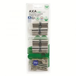 AXA dubbele veiligheidscilinder set 4 stuks gelijksluitend Xtreme Security 30-30 7261-00-08/BL4