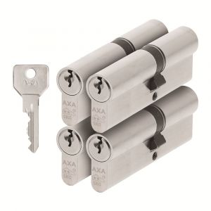 AXA dubbele veiligheidscilinder set 4 stuks gelijksluitend Security verlengd 40-55 7211-25-08/G4