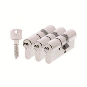 AXA dubbele veiligheidscilinder set 3 stuks gelijksluitend Comfort Security verlengd 30-45 7231-03-08/BL3