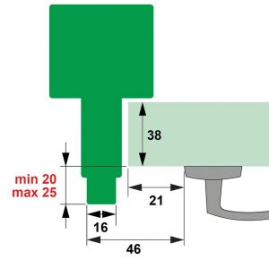 AXA deurbeveiligingsstrip M3-EX 20-25 7607-20-91/BL