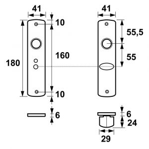 AXA Curve toiletdeurschilden TL 55-8 6350-48-91/55E