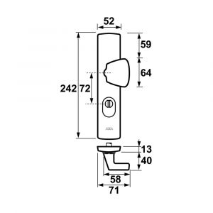 AXA Curve Plus veiligheidsschild buiten S-knop PC 72 anti-kerntrek 6665-56-29/72