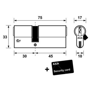 AXA dubbele veiligheidscilinder set 2 stuks gelijksluitend Xtreme Security verlengd 30-45 7261-03-08/BL2