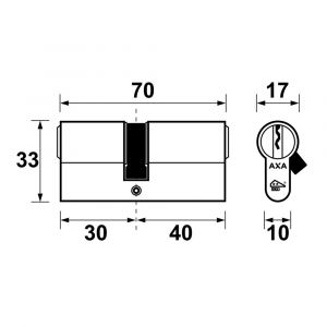 AXA dubbele veiligheidscilinder Security verlengd 30-40 7211-02-08