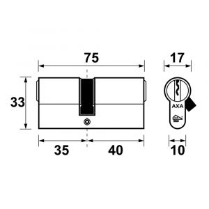 AXA dubbele veiligheidscilinder Security verlengd 35-40 7211-12-08