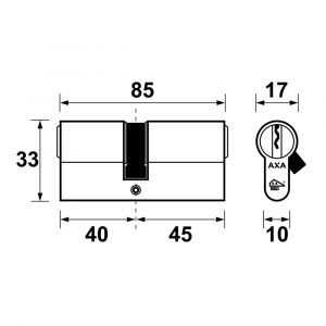 AXA dubbele veiligheidscilinder Security verlengd 40-45 7211-23-08