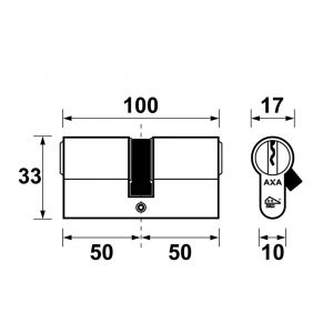 AXA dubbele veiligheidscilinder Security verlengd 50-50 7211-44-08
